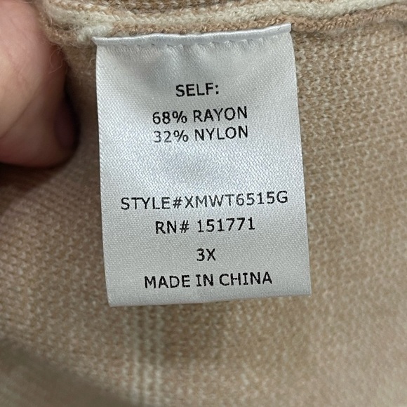 Baltic Born Tahoe Turtleneck windowpane sweater size 3X office cozy neutral work - Picture 8 of 16